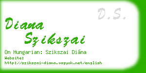 diana szikszai business card